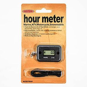 BLYGO Inductive Waterproof Hour Meter Marine ATV Motorcycle Dirt Bike Sk Engine BLACK