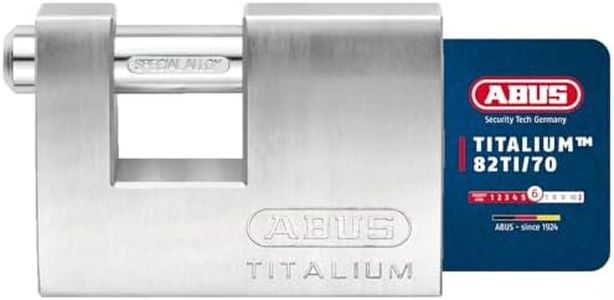 ABUS TITALIUM™ Padlock 82TI/70 - Monoblock Lock for Special Areas - with Thick Hardened Steel Shackle - 24673 - ABUS Security Level 6 - Silver