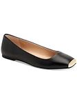 Alfani Womens Black Toe Plate Padded Neptoon Square Toe Slip On Leather Flats UK Size 3.5