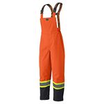 Pioneer Hi-Vis Heavy-Duty Work Bib Pants - 100% Waterproof - Zippered Inside Pocket