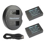 Newmowa LP-E17 Replacement Battery (2 Pack) and Dual USB Charger Kit for Canon EOS M3 EOS M5 EOS M6 EOS M6 Mark II EOS RP 77D 200D 250D 750D 760D 800D Rebel SL3 T6i T6s T7i 8000D Kiss X8i Digital Cameras