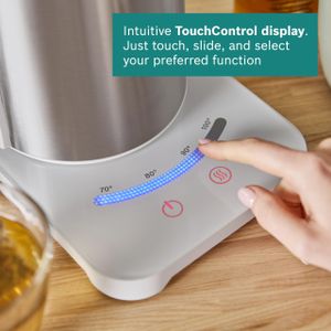 Bosch Cordless Kettle 1.7L – 7 Temperature Settings, KeepWarm, White/Silver