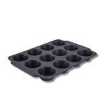 Scoville Ultra Lift 12 Cup Muffin Tray, Non Stick Baking Tray for Muffins & Cupcakes, 38cm x 26cm, Yorkshire Pudding Tray, Muffin Pan, Deep Oven Tray, Dishwasher Safe, PFOA Free, Aluminium, Grey