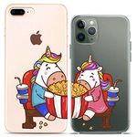 Cavka Matching Couple Cases Compatible for iPhone 14 13 Pro Max 12 Mini 11 Xs 6s 8 Plus 7 Xr 10 SE 5 Red Movie Clear Cover Unicorn Cinema Popcorn Soft Flexible Love Slim fit Print Cute Design Friends