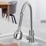 Homava 360 Degree Sink Faucet Sprayer Attachment Kitchen Sink Aerators with 2 modes Tap Extender For Kitchen Sink Rotatable Filter Faucet Nozzle Head with Hose and Universal Connector | 19 CM, Silver