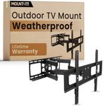 Mount-It! Outdoor TV Mount Weatherproof, Anti-Rust Anti-Corrosion Outside TV Bracket for Patio, Gazebo and Exterior, Fits 37-80", Heavy Duty Dual Full Motion Arms, VESA Up to 600x400mm, 110 Lbs Limit