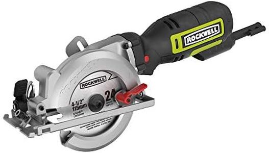 Rockwell 4-1/2” Compact Circular Saw, 5 amps, 3500 rpm, with Dust Port and Starter Kit– RK3441K , Black