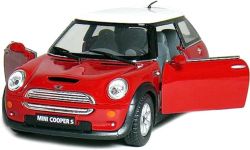 Z-ZERONTE Mini Cooper 1:28 Diecast Scale Model Alloy Metal Pull Back Toy car for Kids with Openable Doors & Light, Music Toy Vehicle for Kids - Colors as Per Stock(Multicolour)