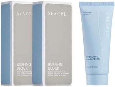 SEACRET Minerals Professional Nail Buffing Block and Hand Cream, 3.4 Fl Oz / 100 ml, 2-Piece Set
