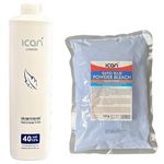 ICAN LONDON PROFESSIONAL CREAM PEROXIDE 40 VOL 12% 1000 ML + RAPID BLUE POWDER BLEACH 500 G COMBO SET