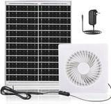 FUTRPOW Solar Fan for Chicken Coop,25W Solar Panel+8" High Speed Solar Exhaust Fan with Bracket,Solar Fan with Power Adapter,Waterproof Solar Powered Fan for Chicken Coop,Greenhouse,Shed(White)