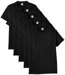 Fruit of the Loom Men's Heavy T Shirt, Black, S UK