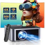 [Auto Focus/4K Support] Projector with WiFi 6 and Bluetooth 5.2, HYTOBP Y3 800 ANSI Native 1080P Outdoor Movie Projector, Auto 6D Keystone & 50% Zoom, Home Theater 4k Projector for Phone/TV Stick/PC