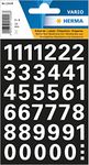 HERMA 15558 Number Stickers White 0-9, Pack of 39, Font Size 15 mm, Self-Adhesive, Weatherproof, Large, Number Number Adhesive Numbers Stickers, House Numbers Made of Film for Sticking, Black