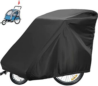 Sqodok Bicycle Trailer Cover, Waterproof Bike Storage Cover 420D Oxford Material with PU Coating, Kid's Pet Anti-UV, Windproof, Dustproof, 55x 33x 39 inch Black,Blue