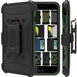 DuraSafe Cases for iPhone 6 Plus iPhone 6s Plus 5.5" [ 2014/2015 ] A1522 A1524 A1593 A1634 A1687 A1699 Heavy Duty Military Print Belt Clip Rugged Cover - Military Green(with Holster)