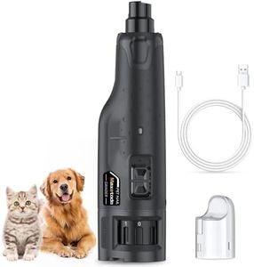 Maxetodo Rechargeable Dog Nail Grinder Quiet 6 Speed Electric Nail Trimmer with 2 LED Lights & Dust Cap,3 Grinding Ports,for Large,Medium & Small Dogs Safe and Efficient Nail Care