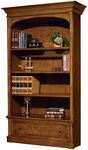 Hekman Furniture Urban Ash Burl Executive Center Bookcase - Traditional Wooden Bookshelf with Adjustable Shelves, Tall Display Case with Drawer, Arched Top, Illuminated Home & Office Decor