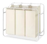 Whitmor Triple Laundry Sorter, White/Canvas