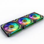 AsiaHorse COSMIQ-Black 120mm PC RGB Fans, 5V 3-PIN Connector Daisy Chain FDB PWM Computer Case Fans with RGB Controller for Cases CPU Liquid Coolers, 3Pack (Black) (Black, 3_Pack_Forward_Blade)