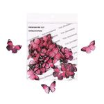 Tastycrafts Pre-Cut Wafer Paper | Edible | Stick-On Cake Decor | Pink Butterfly | Small - 38 Pcs (Pack Of 1)