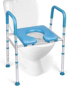 YIKAD 3-in-1 Raised Toilet Seat with Handles, Adjustable Width/Height Toilet Seat Safety Frame, 400lbs Capacity for Elderly, Medical Besides Commode Chair for Seniors Handicap Pregnant