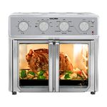 Kalorik MAXX Analog Air Fryer Oven, 26 Quart 9-in-1 Countertop Toaster Oven and Oilless Air Fryer Combo - Fry, Bake, Roast, Rotisserie, & More - 7 Easy-to-Clean Accessories, 1700W, Stainless Steel
