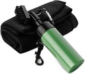 Donlala Golf Club Cleaner Brush & Golf Towel Kit - Golf Groove Sharpener Brush with Water Spray Bottle Golf Groove Cleaning Wet Scrub Brush with Clip Portable Golf Accessories Golf Gift For Men