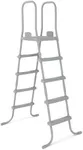 Bestway Flowclear 52 Inch Versatile Metal A Frame Above Ground Swimming Pool Ladder with Heavy Duty Plastic Double Sided Steps