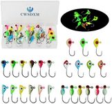 CWSDXM Glow Ice Fishing Jigs Winter ice Fishing Lures Ice Fishing Gear for Ice Jigging Panfish, Pike, Walleye, Perch and Crappies 25pcs…