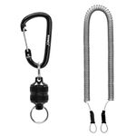 SAMSFX Fishing Strongest Magnetic Net Release Magnet Clip Holder Retractor with Coiled Lanyard