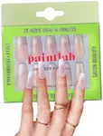 PaintLab Press-On Nails Manicure Kit, Snowflake, 24-Piece Set, Long-Lasting Fake Nails with Glue, File, Prep Pad & Cuticle Stick