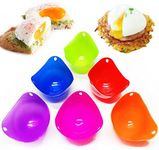 Silicone Egg Poacher Cups – 6 Pack BPA Free Poaching Pods – Microwave or Stovetop Egg Cooker