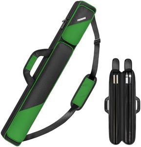 PEKREWS Pool Cue Case, Pool Stick Case 2x2 Holds 2 Sticks with 2 Accessory Zipper Pockets, Sturdy Polyester Pool Cue Carry Bag with Shoulder Strap Handle, Soft Billiard Cue Sling Bag for Men and Women
