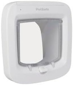 PetSafe Microchip Cat Door, Exterior or Interior Pet Door - Multi-User RFID Access Up to 40 Pets, 4-Way Locking, Weatherproof, DIY Easy Install, Hardware Kit; Privacy for Cat Litter Box or Pet Feeder