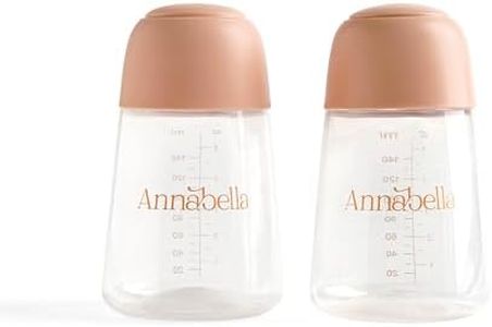 Annabella 140 ml Breastmilk Storage Bottles with Lids, Wide Mouth Breastmilk Collection Bottles, Breastfeeding Storage Bottles, Leak Proof Pumping Storage Bottles for New Moms (Pack of 2)