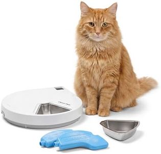 Closer Pets C500 Automatic Pet Feeder with Digital Timer & Ice Packs - Up to 5 Wet or Dry Food Meals, No Apps or WiFi, Portion Control, Reliable Feeding for Cats & Small Dogs