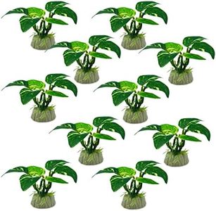 EDGCTYU Aquarium Landscape Foreground Green Grass Silk Aquarium Plant for Marine Freshwater Fish Tank Decoration, Pack of 10