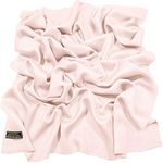 Baby Pink Light Pink Solid Colour Design Nepalese Fringe Shawl Scarf Wrap Stole Throw Head Wrap Pashmina Hand Made in Nepal CJ Apparel NEW