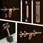 Plantex Stainless Steel Door Kit for Single Door/Door Hardware/Door Accessories (10 inch Al-Drop,8 inch Latch, 8 inch 2 Handles,7 inch Tower Bolt and 4 inch Door Stopper) - (DK-07-PVD Rose Gold)