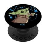 PopSockets Star Wars The Mandalorian The Child with Blue Butterflies PopSockets PopGrip: Swappable Grip for Phones & Tablets