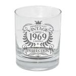 Always Looking Good 55th Birthday Gift for Men Vintage 1969 Aged to Perfection Engraved Whiskey Glass Present for 55 Year Old Etched Whisky Bourbon Scotch Lowball Tumbler Glasses