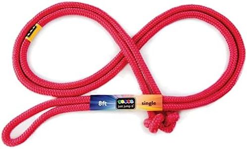 Just Jump It 8' Foot Single Jump Rope for Kids Women and Men - Active Outdoor Youth Fitness Excersing Equipment - Braided Nylon Gym Accessories - Red