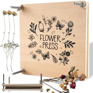 Flower Press, 10 Layers Wooden Flower Pressing Kit, Making Dried Flower & Press Flowers Arts, for Women and DIY Crafts Lovers (Beige-18X18CM)