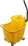 CFS OmniFit Plastic Mop Bucket With Side Press Wringer, 35 Quarts, Yellow