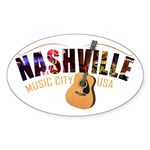 CafePress Nashville TN Music City USA Sticker Oval Bumper Sticker, Euro Oval Car Decal