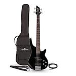 Chicago Bass Guitar by Gear4music, Black 3/4 Size