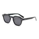 TR90 Polarized Sun Glasses for Women Mens Square Polygon Retro Vintage Sunglasses Thick Frame Luxury Brand Design Eyewear (black)