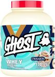 GHOST Whey Protein Powder, Cinnabon - 5LB Tub, 25G of Protein - Cinnamon Roll Flavored Isolate, Concentrate & Hydrolyzed Whey Protein Blend - Post Workout Shakes - Soy & Gluten Free