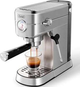 Gevi Espresso Machine 20 Bar, Professional Espresso Maker Latte Machine with Milk Frother, Stainless Steel Expresso Coffee Machines for Home, Compact Cappuccino Machine, Great Gift Choice, Silver